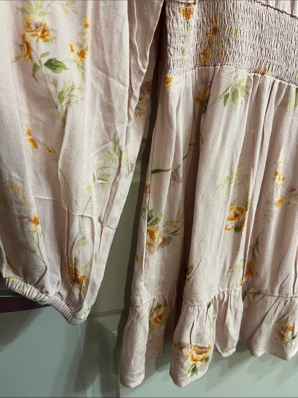American Eagle Outfitters Blush Pink Floral Peasant Tunic - Picture 10 of 13